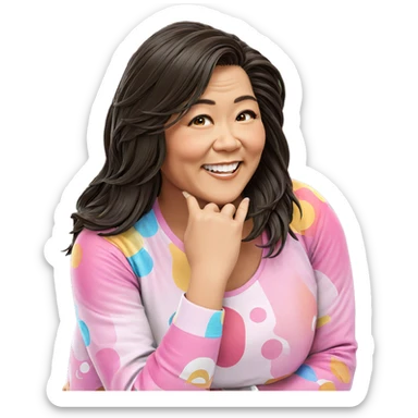 smiling girl with long hair sticker