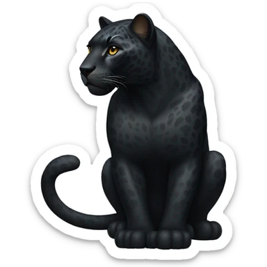 winged black jaguar sticker