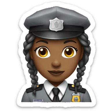 Black girl correction officer grey shirt  sticker