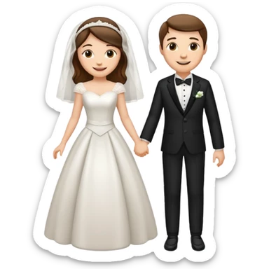 Wedding Modern Classic 2 people sticker