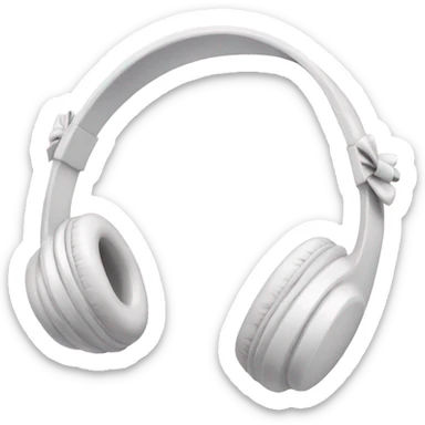 White headphones with soft pink bow sticker