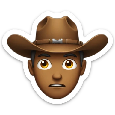fearful cowboy face sticker