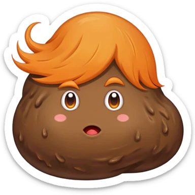 Blob of poop brown with orange with Donald Trump’s hair sticker