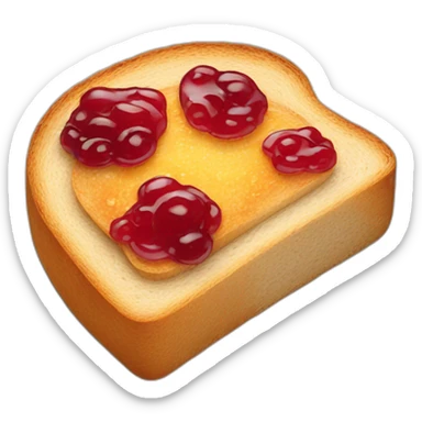 A slice of bread with jam. sticker
