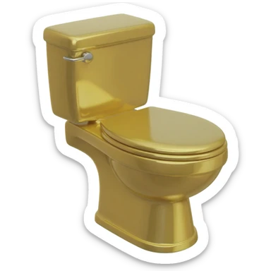 shiny gold toilet sticker