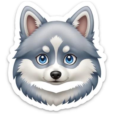 Pomsky with blue eyes sticker