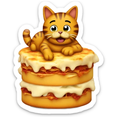 Garfield sitting on lasagne sticker