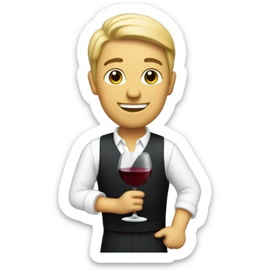 "A waiter carrying a wine glass."






 sticker