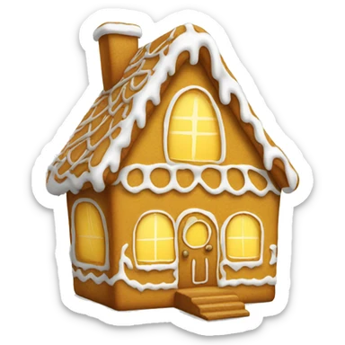 Cosy yellow gingerbread house  sticker
