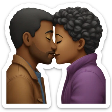 a couple kissing  sticker