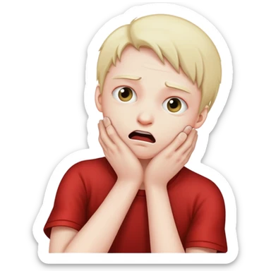 person strangling self out of distraction sticker