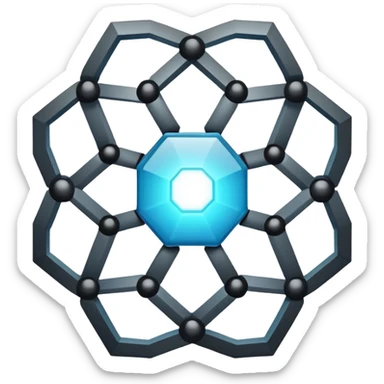 A hexagonal nucleus at the center, symbolizing structure, precision, and technology (hexagons often suggest engineering and modularity).

Inside the hexagon, a dot or small circle, representing the "core" of intelligence or data. sticker