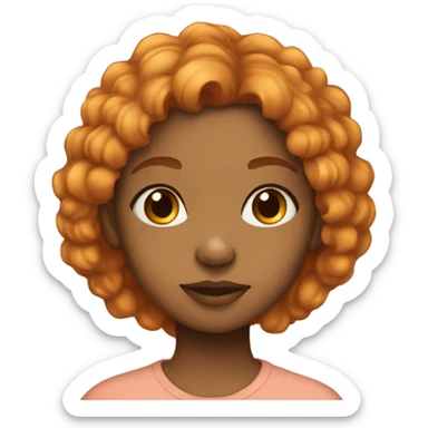 young mixed girl ginger  sticker