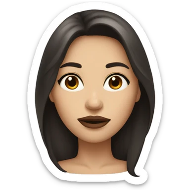 Beautiful woman with big lips, long dark hair and big brown eyes sticker