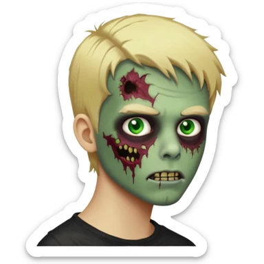 Blonde zombie profile picture boy emoji sticker