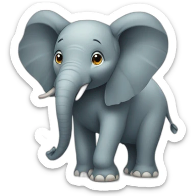 éléphant avec un papillon sticker