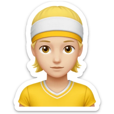 tennisplayer with sweatband, yellow color. sticker