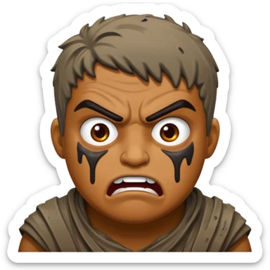 Rahjeed covered in dirty chunky mud angry sticker