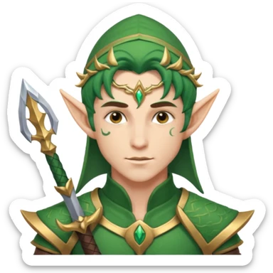 Sexy male elf warrior sticker