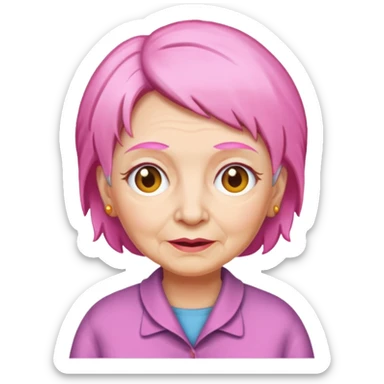 pink haired grandma sticker