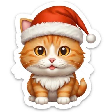 Un gato con sombrero navideño sticker