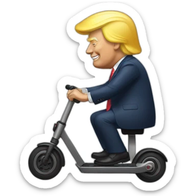 Trump qui fait de la trottinette freestyle  sticker