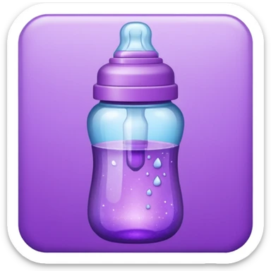 glitter purple and cian feeding bottle sticker