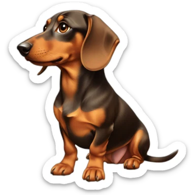 Dog head reality dachshund Looks to the left side 180 Degrees sticker
