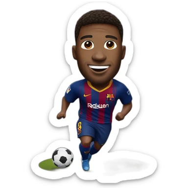 barcelona player jumping big head sticker
