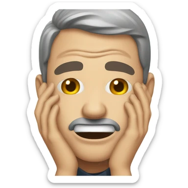 A man crying upside down sticker