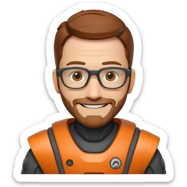gordon freeman smiling just face sticker