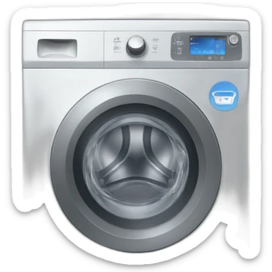 Washing machine with face sticker