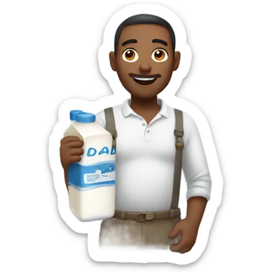 Dad bringing the milk sticker