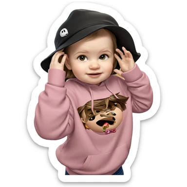 girl in hat indoors sticker