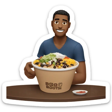 guy eating chipotle  sticker