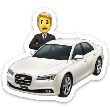 succesful man with a luxary car sticker