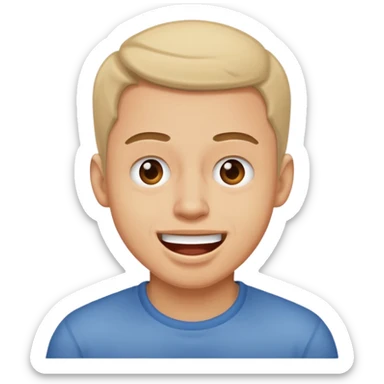 A guy trying not to laugh sticker