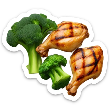 grill chicken with broccoli sticker