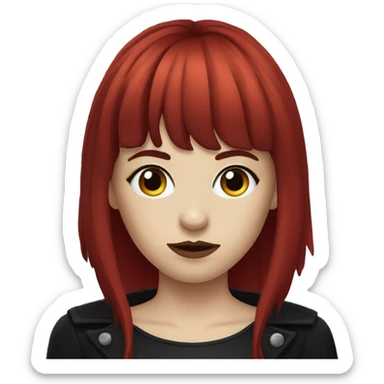 red-haired goth with bangs sticker