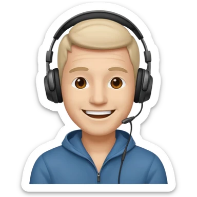 Happy man with headphones . make this pic sticker