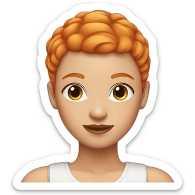 ginger buzzcut hair freekles girl sticker