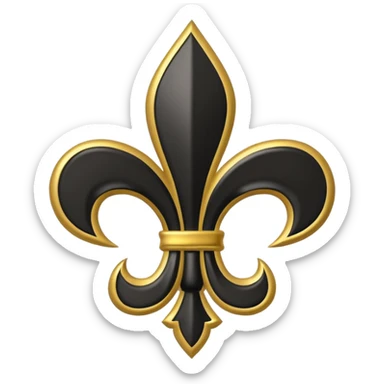 black Louisiana state outline with fluer de lis gold sticker