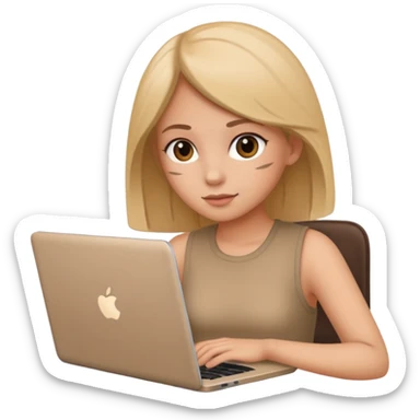 girl with laptop sticker