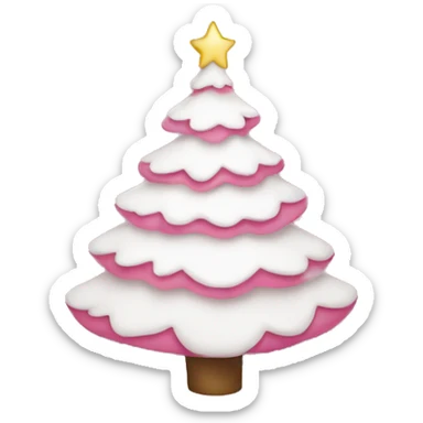 Pink and white Christmas tree sticker