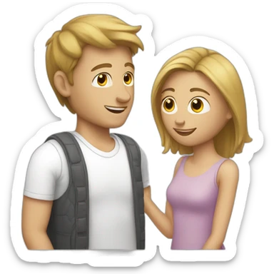 White Man chatting a woman sticker