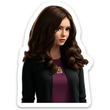 brown haired girl portrait sticker