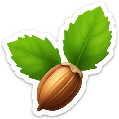 Hazelnut with green leaf sticker