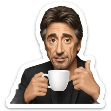 Al Pacino drinking cappuccino sticker