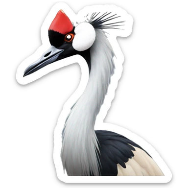 Black crowned crane sticker