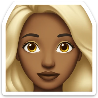 Beautiful brown skin woman with nice lips,long lashes and long blonde hair sticker